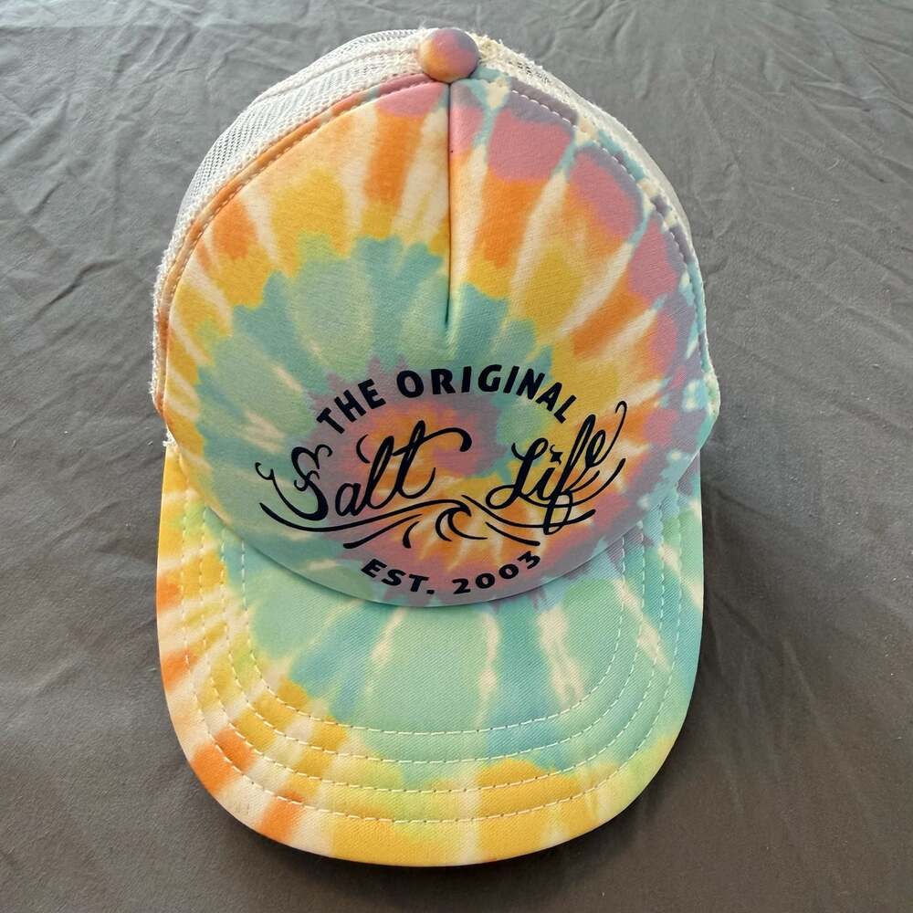 Salt Life Tie Dye Trucker Hat Snapback Mesh Cap Original Est 2003